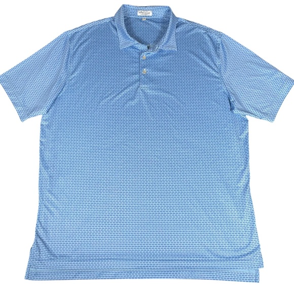 Peter Millar Summer Comfort Blue AOP Shirt All-Over Bicycle Print Polo Shirt 2XL - Picture 2 of 9